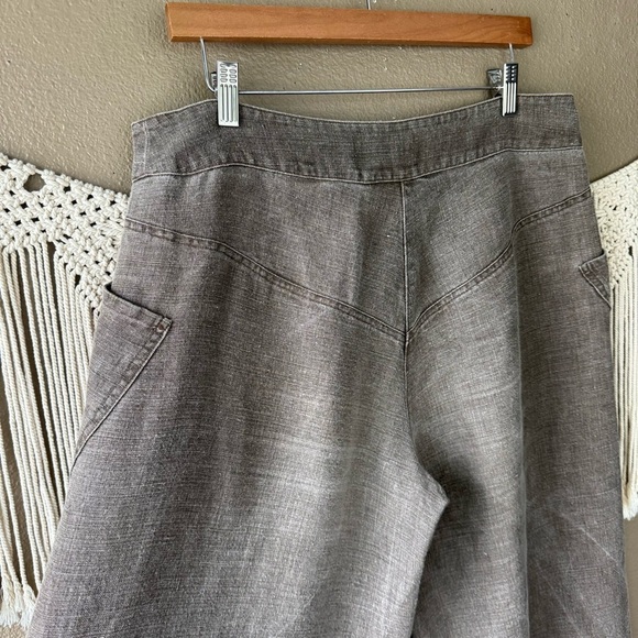 BABETTE San Francisco 100% linen wide leg baggy pants EUC F - Picture 6 of 9